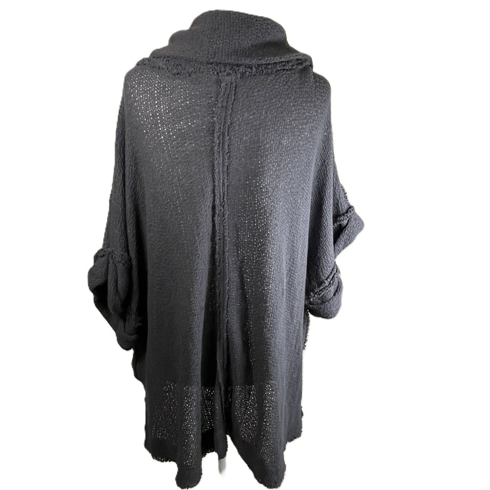 We The Free XS So Comfy Tee Sweater Charcoal Gray Knit Cowl Neck Slouchy Top - Picture 2 of 14